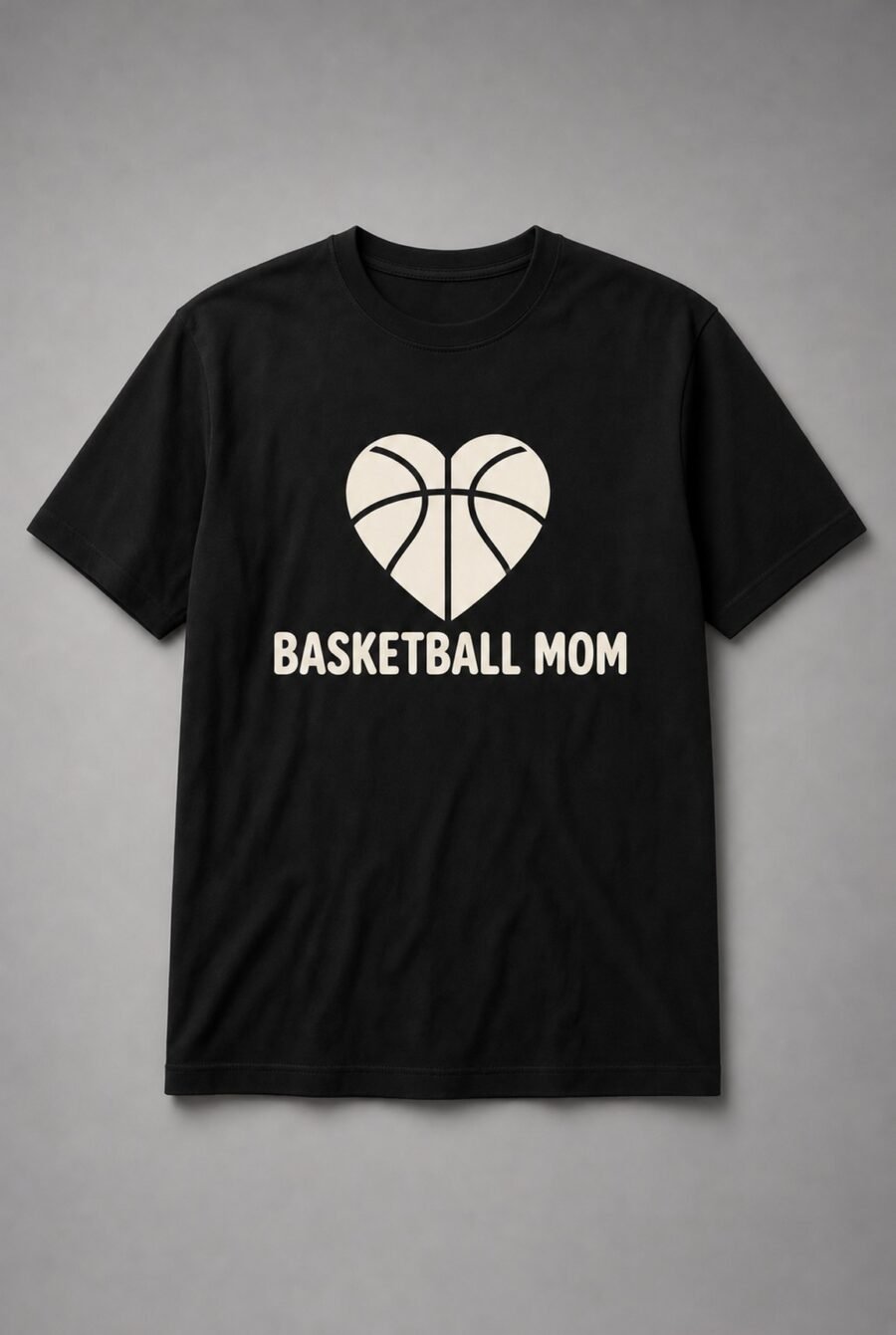 Basketball Mom Heart Unisex T-Shirt - Black
