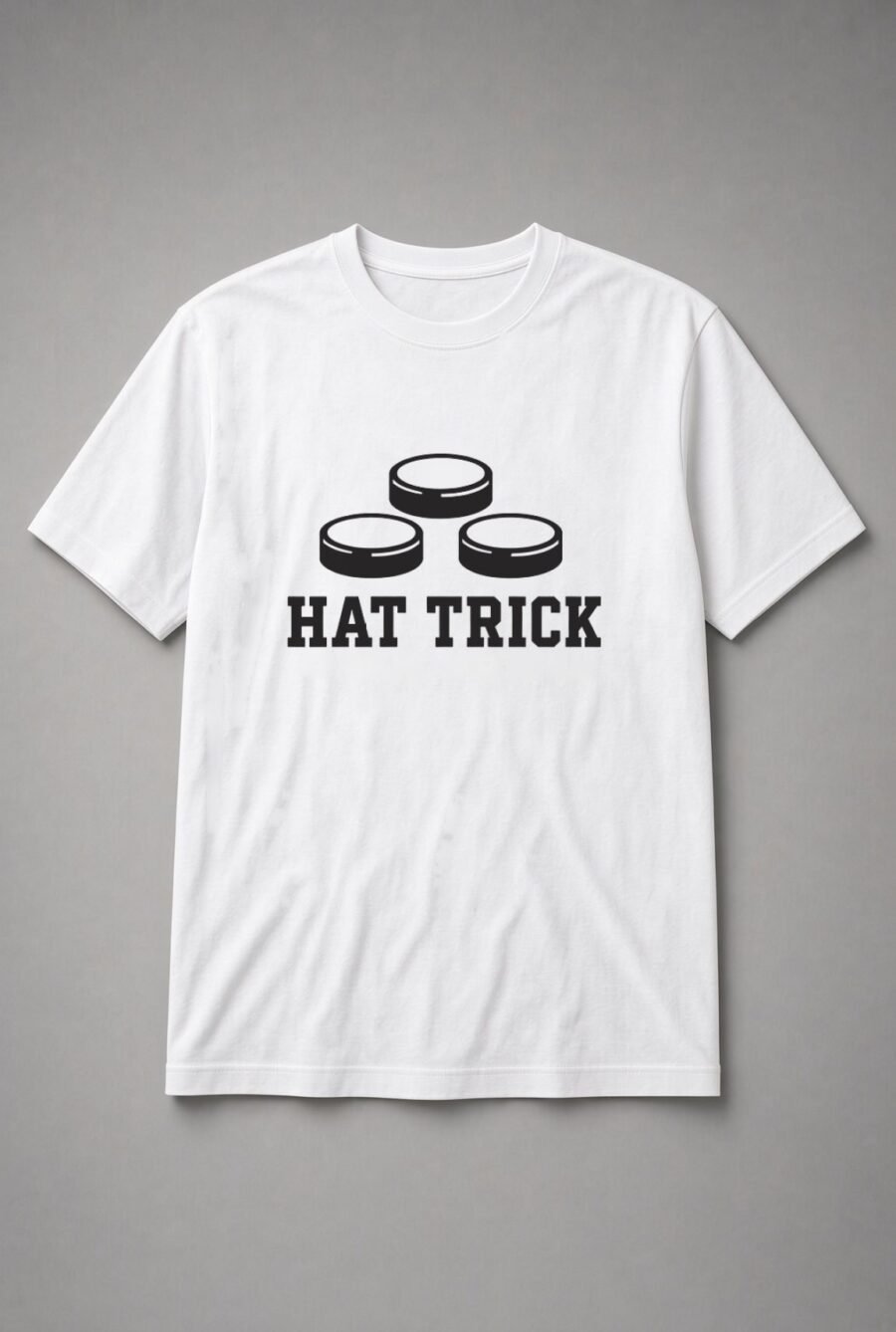 Hat Trick Hockey Pucks Unisex T-Shirt - White