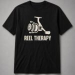 Reel Therapy Fishing Reel Unisex T-Shirt - Black